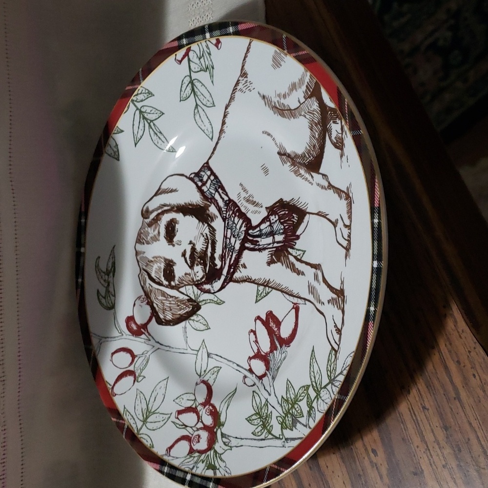 Adorable Wexford Red Plaid Puppy Dog Plate